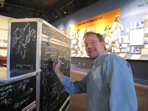 John signing gear case KFFA, February 2011